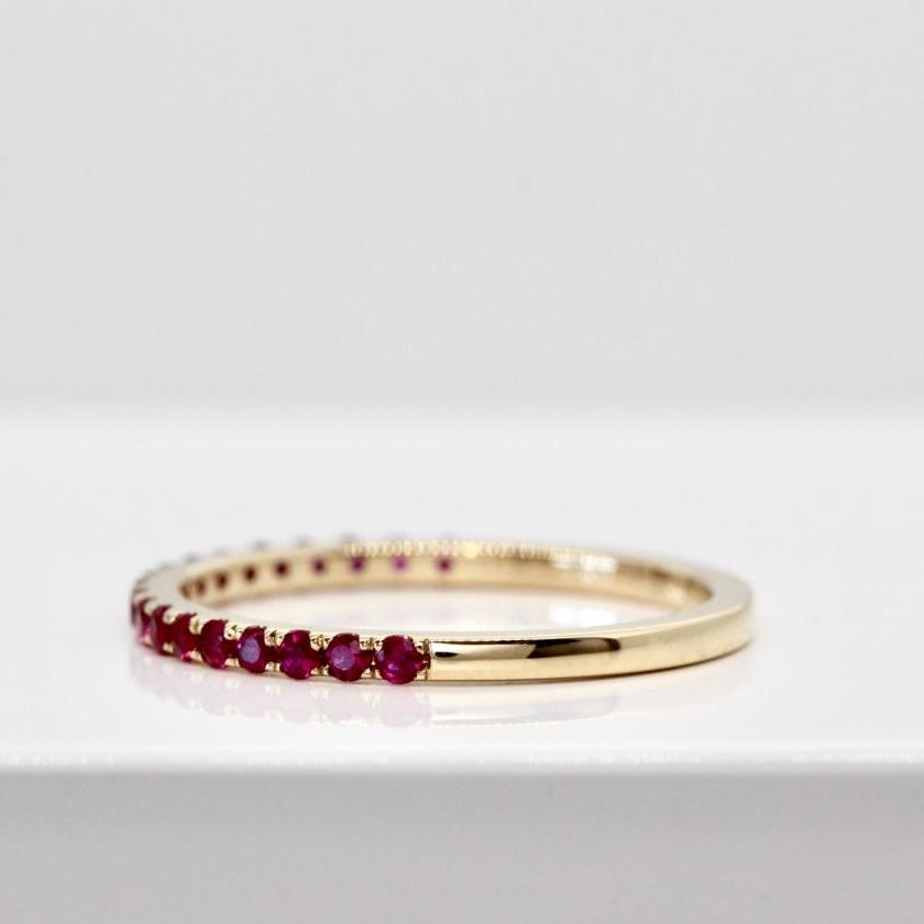 14ct Yellow Gold Ruby Stacker Ring