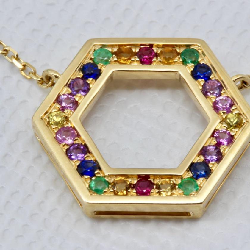 14ct Yellow Gold Multi Gem Necklet