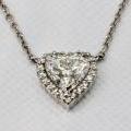 18ct White Gold Diamond Heart Halo Pendant