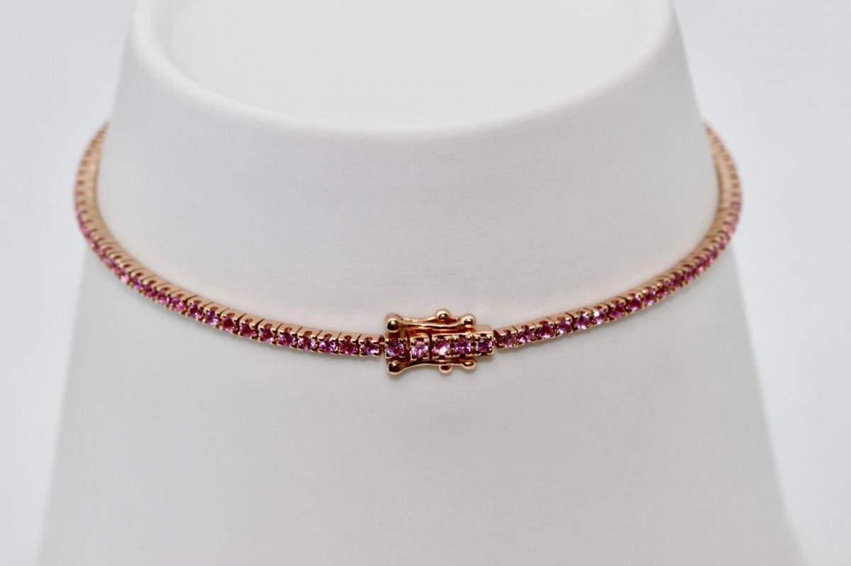 The Petite Tennis Bracelet Pink Sapphire [1015] 0 Birkbecks