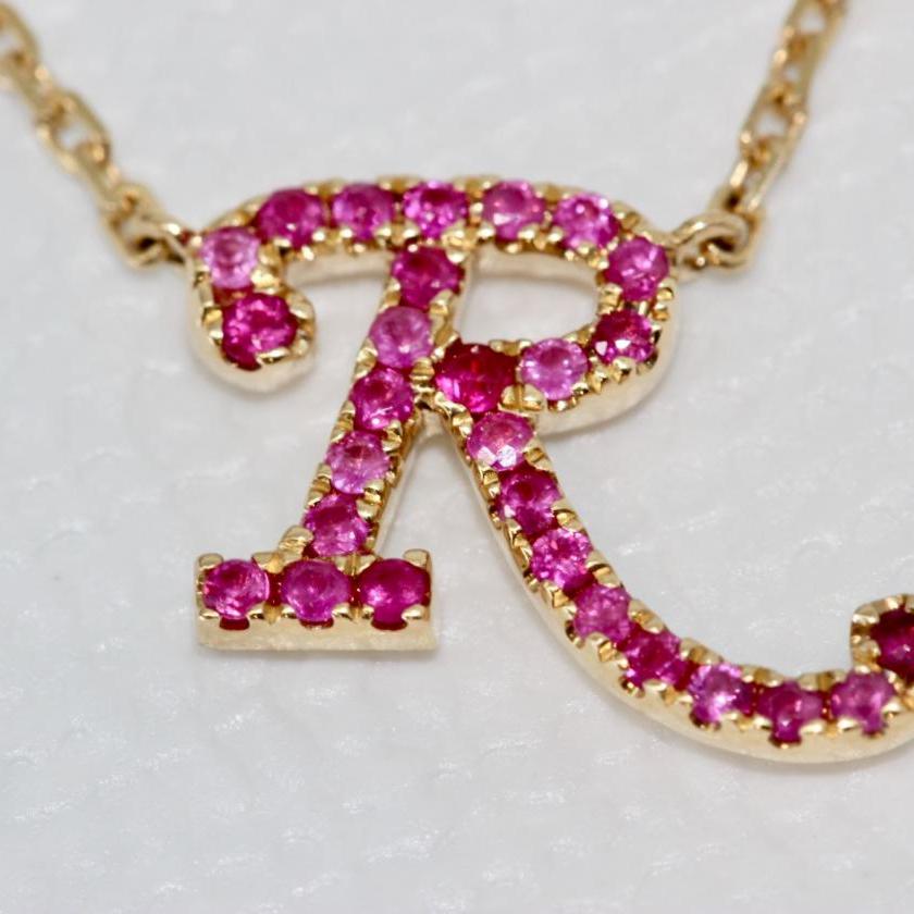 14ct Yellow Gold Initial R Pendant