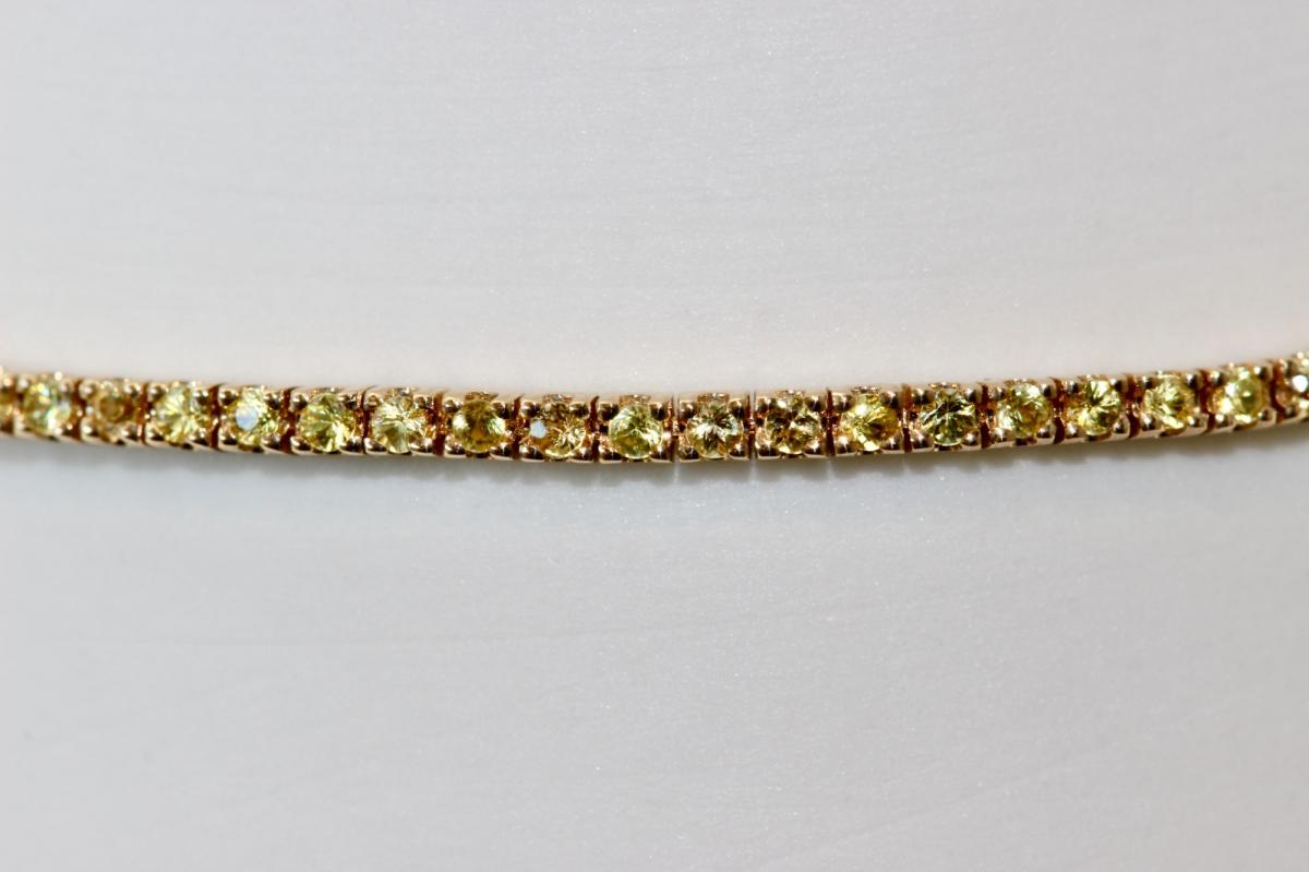 14ct Yellow Gold Sapphire Tennis Bracelet [1016] 1,895 Birkbecks
