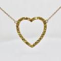 14ct Yellow Gold Sapphire Heart Necklet