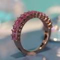 The Rose Gold & Pink Sapphire Half Eternity