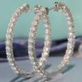 18ct White Gold Diamond Hoops