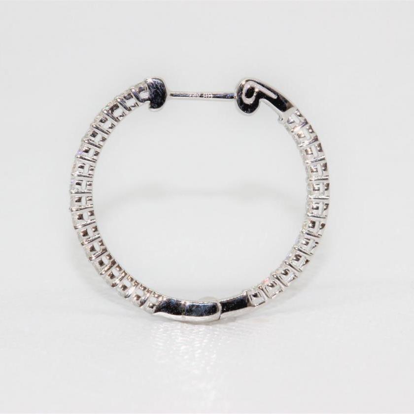18ct White Gold Diamond Hoops
