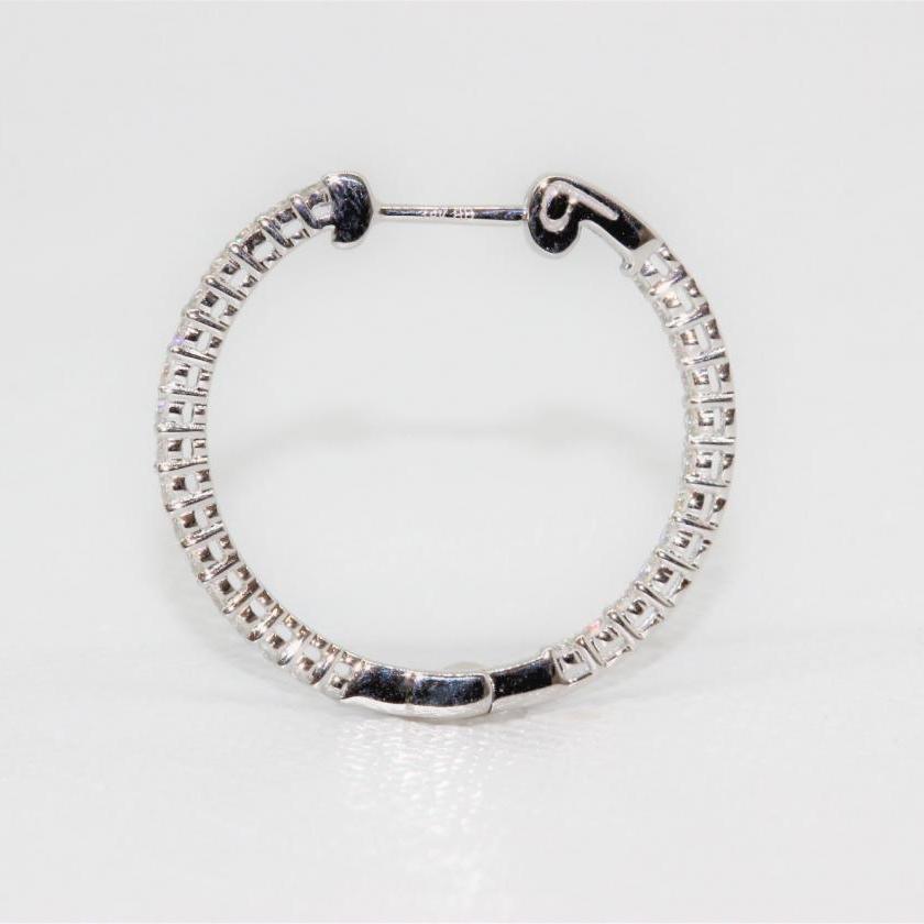 18ct White Gold Diamond Hoops