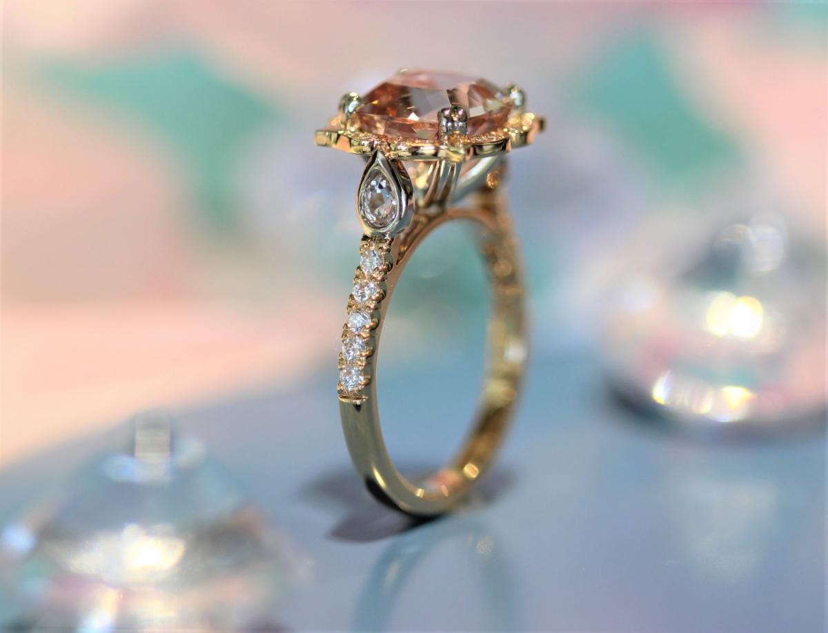 Green morganite hotsell ring