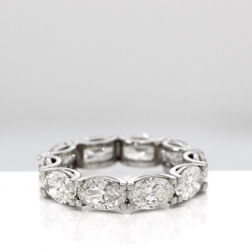 Platinum Oval Diamond Full Eternity Ring