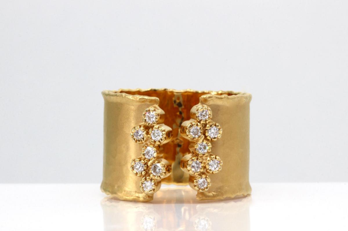 The Gold & Diamond Cuff Ring [1266] 0 Birkbecks Jewellers, Bespoke Gold Coast Jewellers
