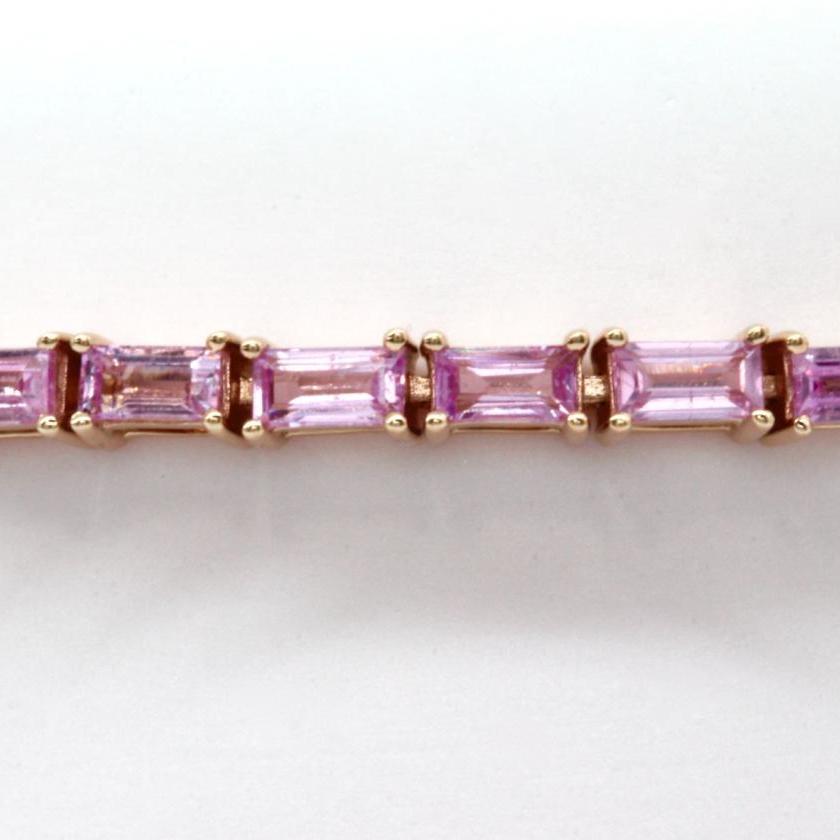 18ct Rose Gold Pink Sapphire Tennis Bracelet