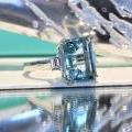 Platinum Aquamarine, Diamond Ring