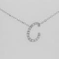 14ct White Gold Diamond Initial 'C' Pendant