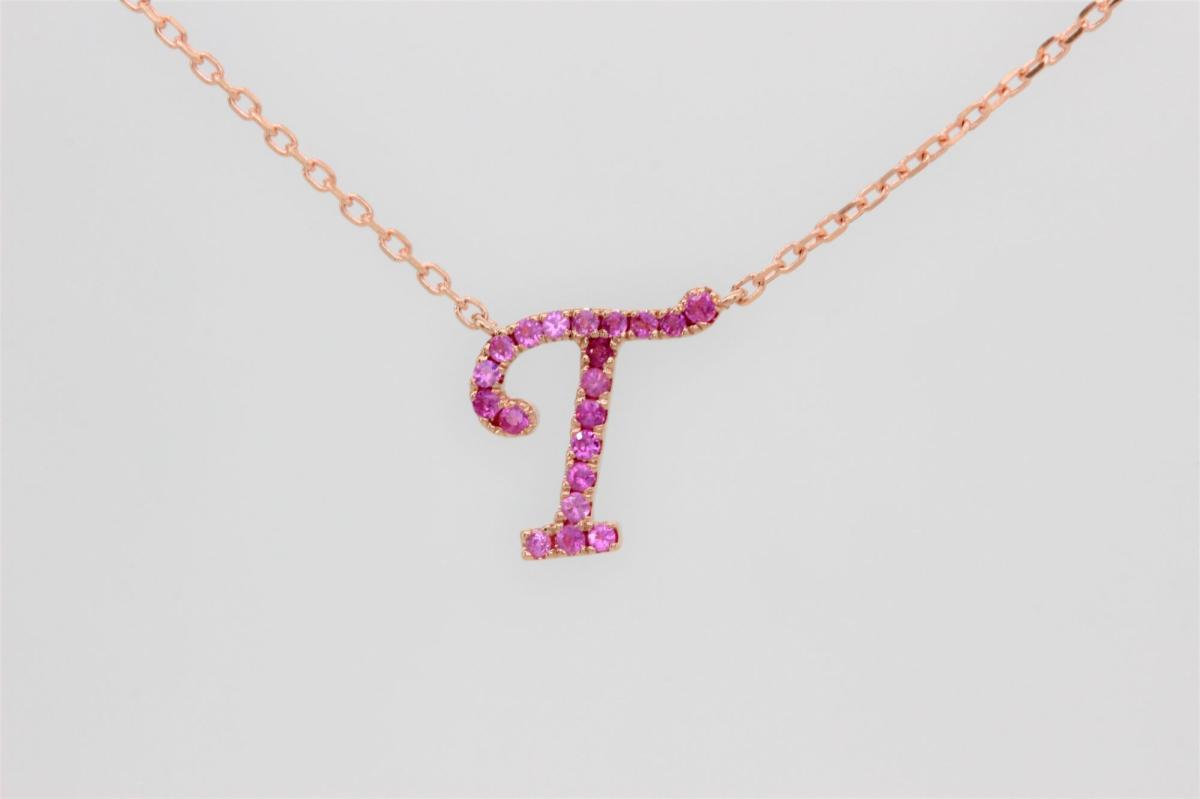 Rose gold t best sale necklace