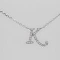 14ct White Gold Diamond Initial 'K' Pendant