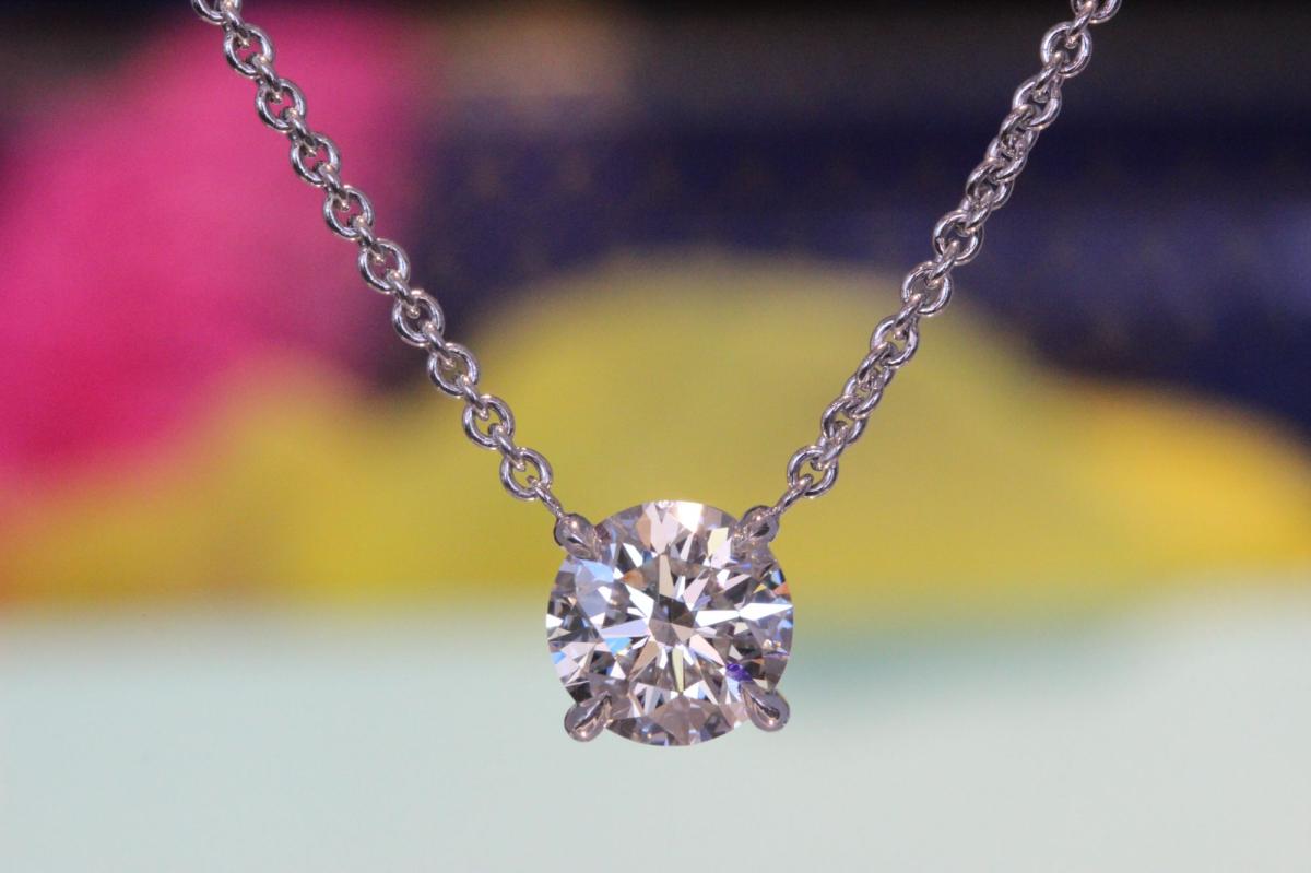 Single Floating Diamond Necklace - Zofia Day Co.