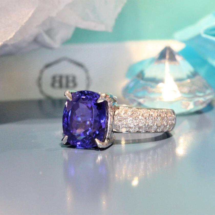 The Pave Diamond & Tanzanite Ring