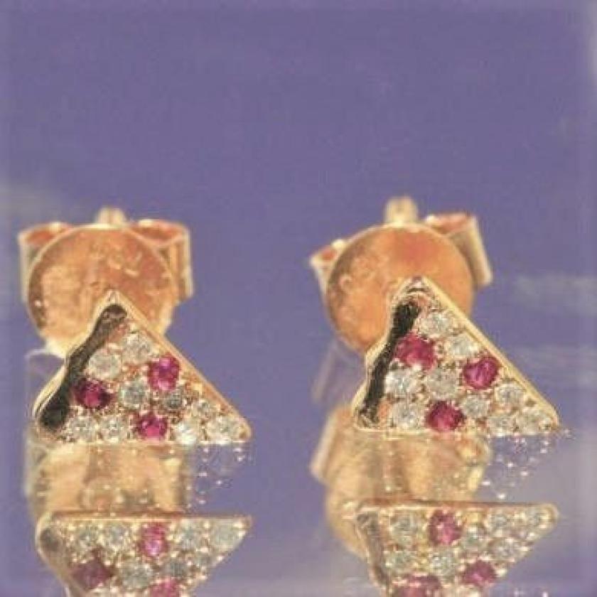 The Diamond & Ruby Slice Stud Earrings