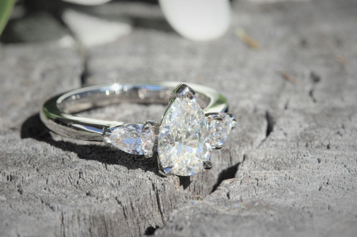 The Pear Diamond Trilogy Engagement Ring 1 313 18 000 Birkbecks Jewellers Bespoke Gold Coast Jewellers