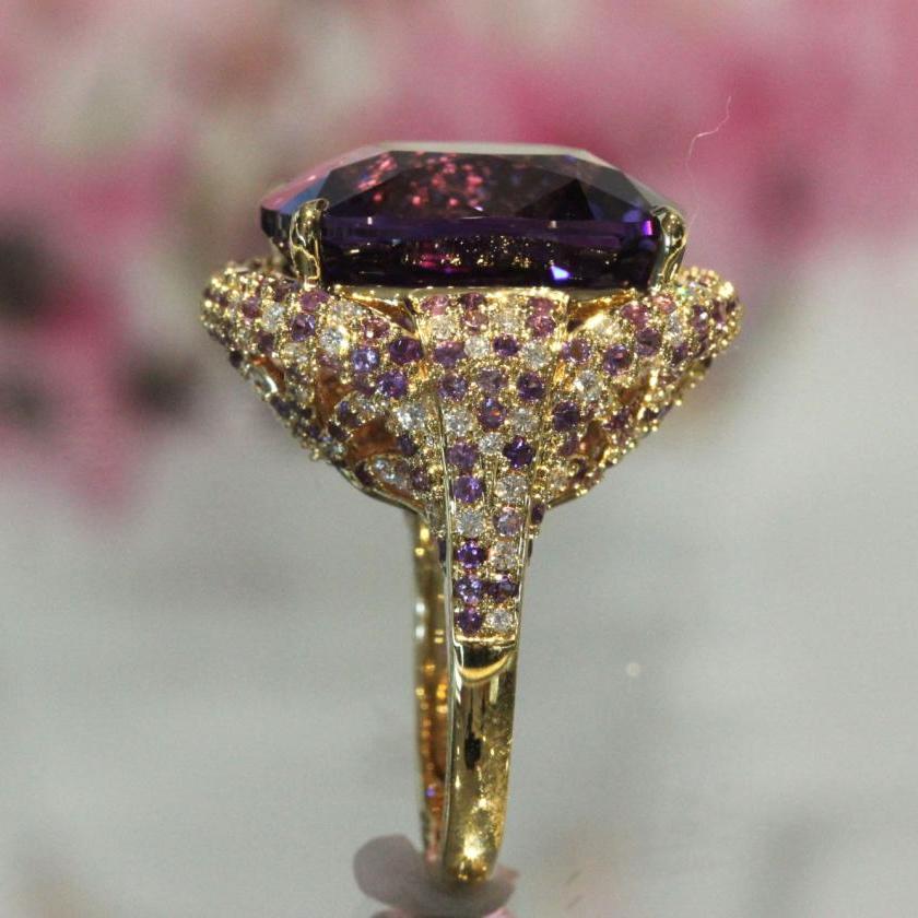 The Amethyst & Diamond Cocktail Ring