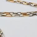 18ct White and Rose Gold Oval Belcher Chain