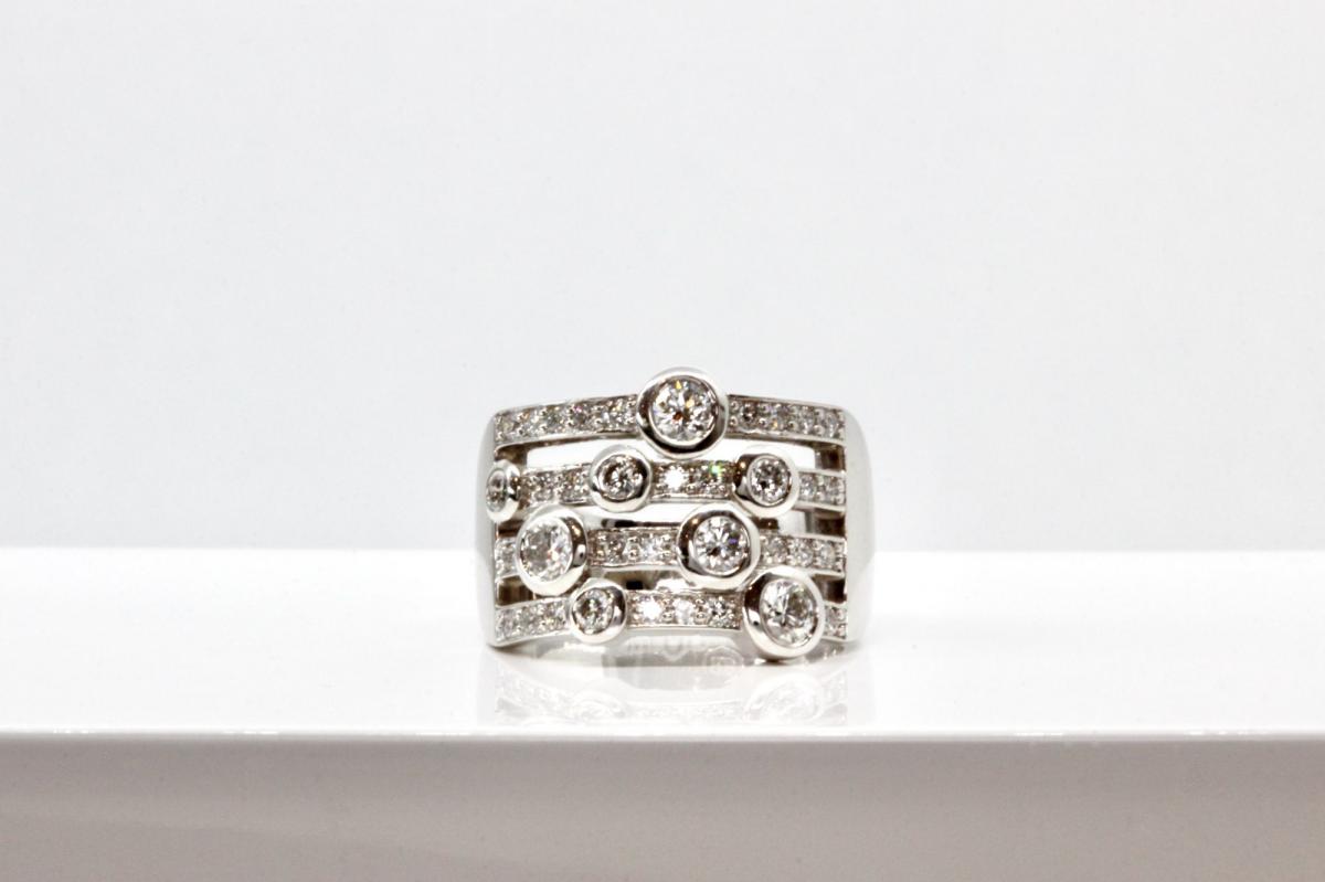 4 row diamond ring best sale