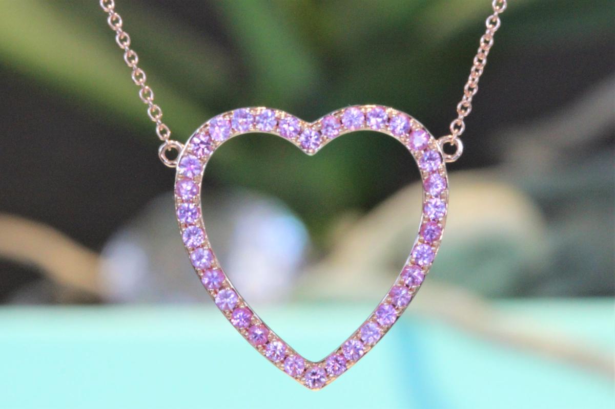 Pink Sapphire Heart Pendant 18k Rose Gold – Deliqa Gems