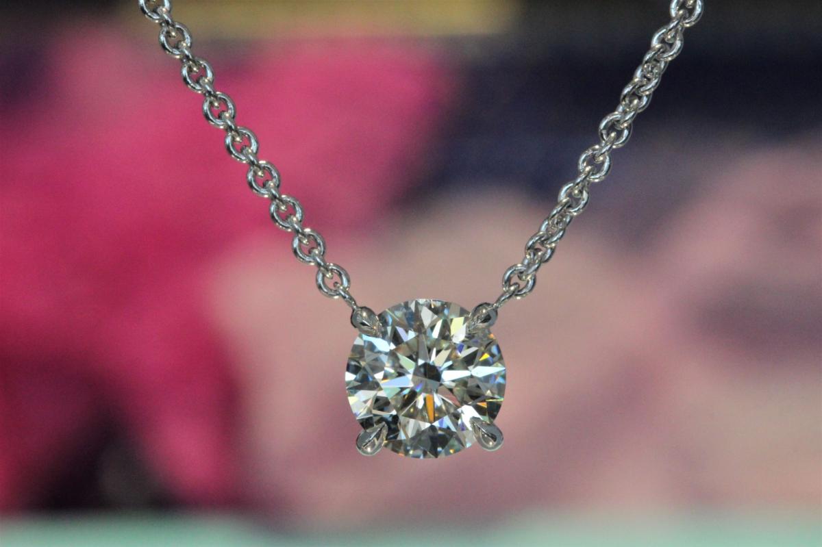 Miriams Jewelry Laser Cut Floating Diamond Necklace - Miriams Jewelry