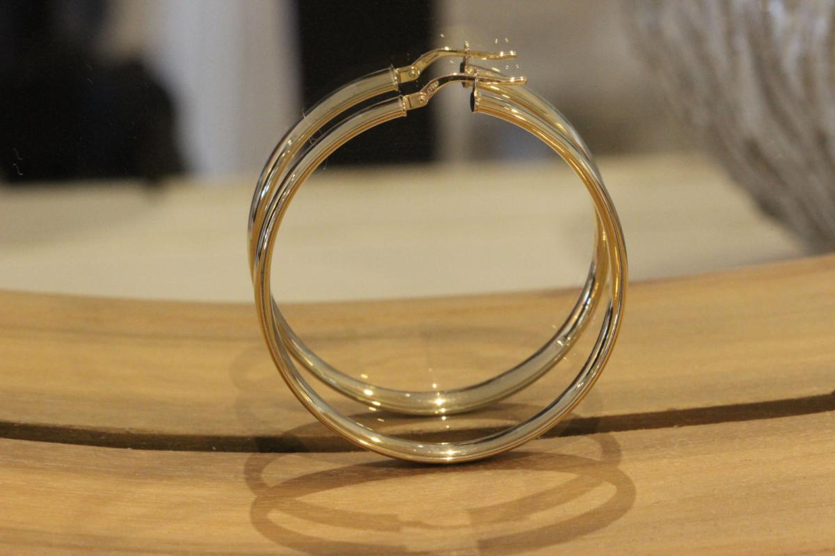 Large 14k solid gold hoop earrings online