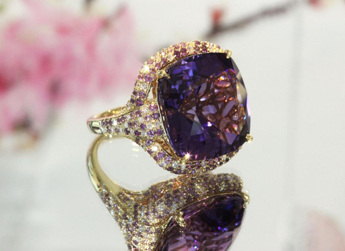 Crystal Flower Cocktail Ring | Elegant Purple Flower Ring | Zircon Crystal  Finger Ring - Rings - Aliexpress
