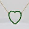 14ct Yellow Gold Emerald Heart Pendant