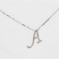 14ct White Gold Diamond Initial 'A' Pendant