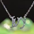 18ct White Gold Diamond Set Name Necklet