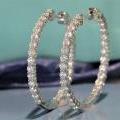 18ct White Gold Diamond Hoops