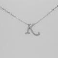 14ct White Gold Diamond Initial 'K' Pendant