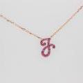 14ct Rose Gold Sapphire Initial 'J' Pendant