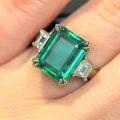The Emerald & Diamond Three Stone Ring