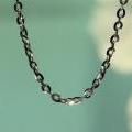 The White Gold Hammered Trace Chain - Large