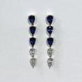 The Fancy Ceylon Sapphire & Diamond Drop Earrings