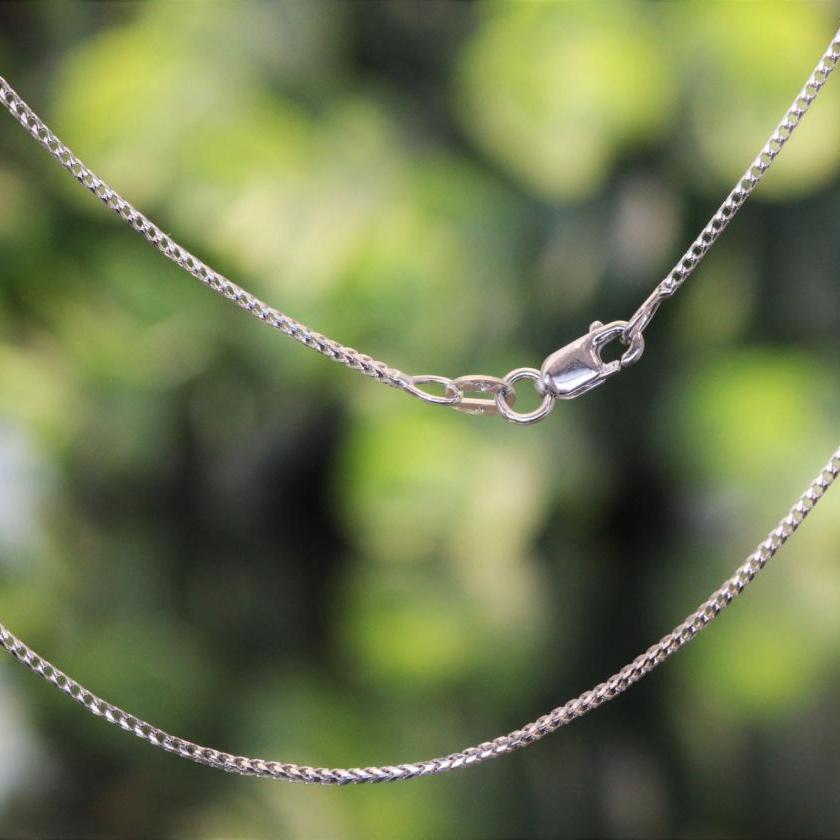 18ct White Gold Square Wheat Link Chain