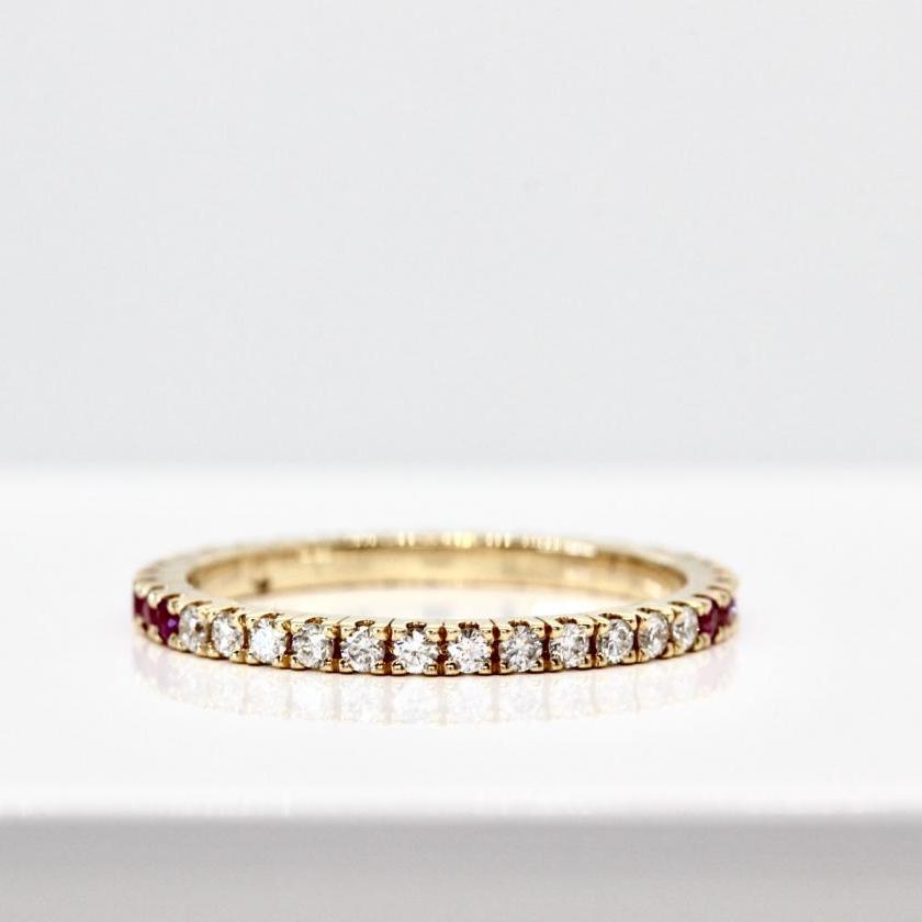 14ct Yellow Gold Multi Sapphire & Diamond Ombre Ring