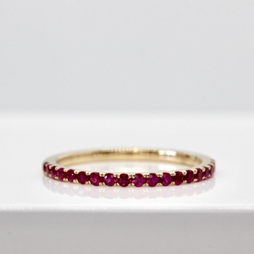 14ct Yellow Gold Ruby Stacker Ring