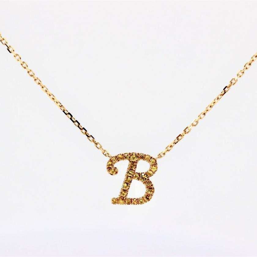 14ct Yellow Gold Initial B Pendant