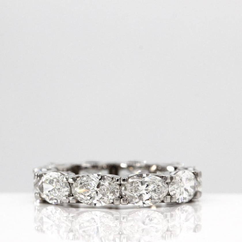 Platinum Oval Diamond Full Eternity Ring