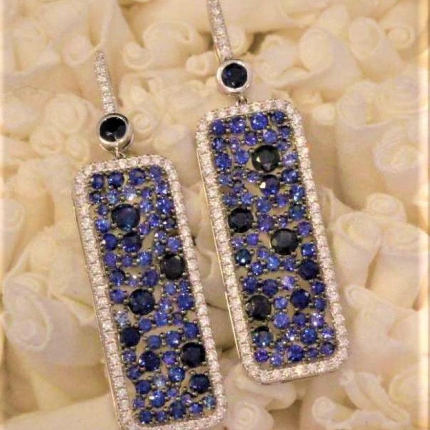 The Sapphire Tablet Earrings - Blue