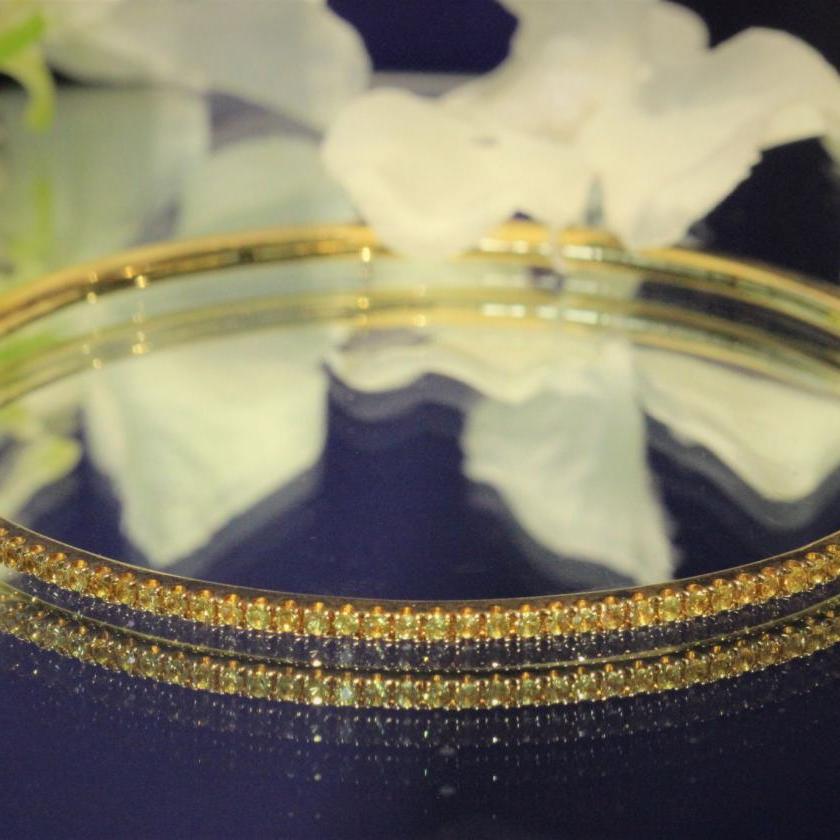 The Solaris Bangle - Yellow Sapphire