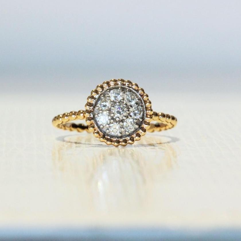 The 18ct Rose Gold Diamond Bubble Ring