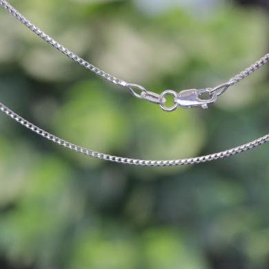 18ct White Gold Square Wheat Link Chain