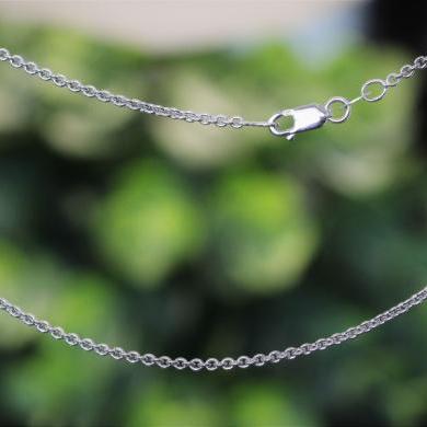 18ct White Gold Cable Link Chain