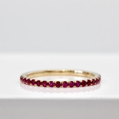 14ct Yellow Gold Ruby Stacker Ring